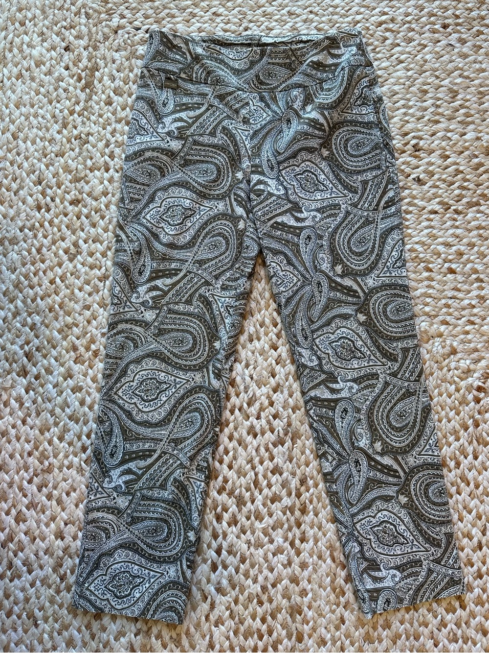 Lisette L Montreal Paisley Pull-On Boho Stretch Trouser Pants Size 10